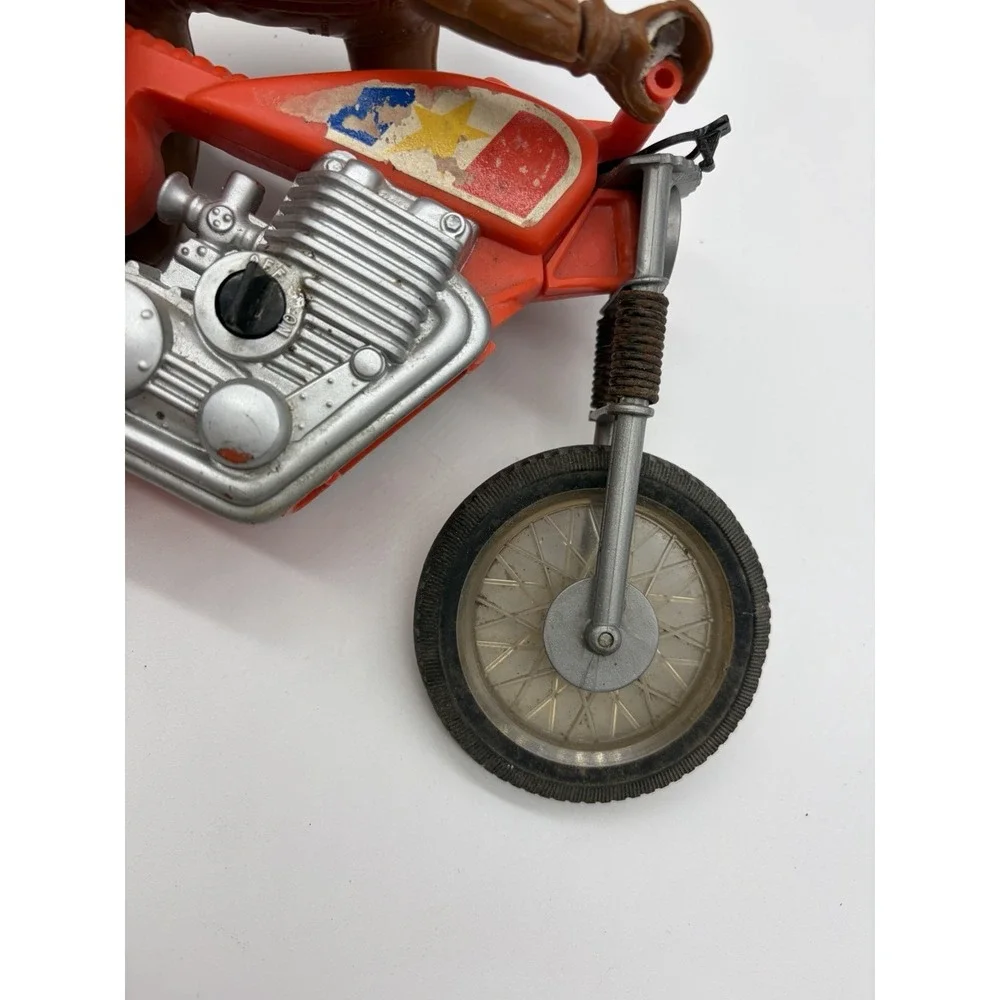Vintage 1973 Mattel ELECTRIC HOG Triple Threat Motorcycle‎ Stunt Bike Brown Suit